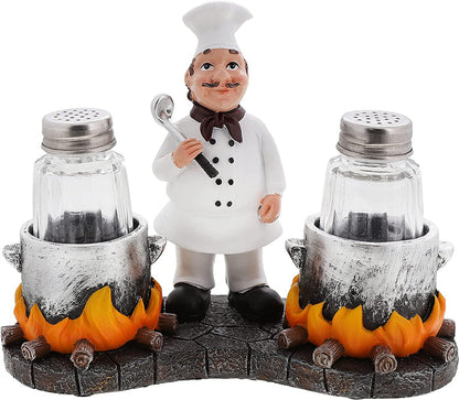 Chef with Pots Salt & Pepper Shaker