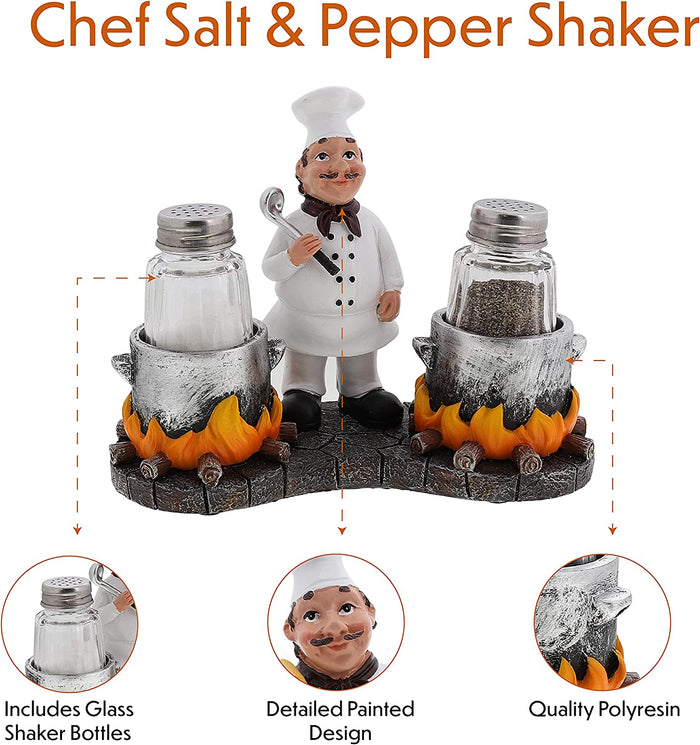 Chef with Pots Salt & Pepper Shaker