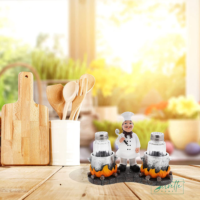 Chef with Pots Salt & Pepper Shaker
