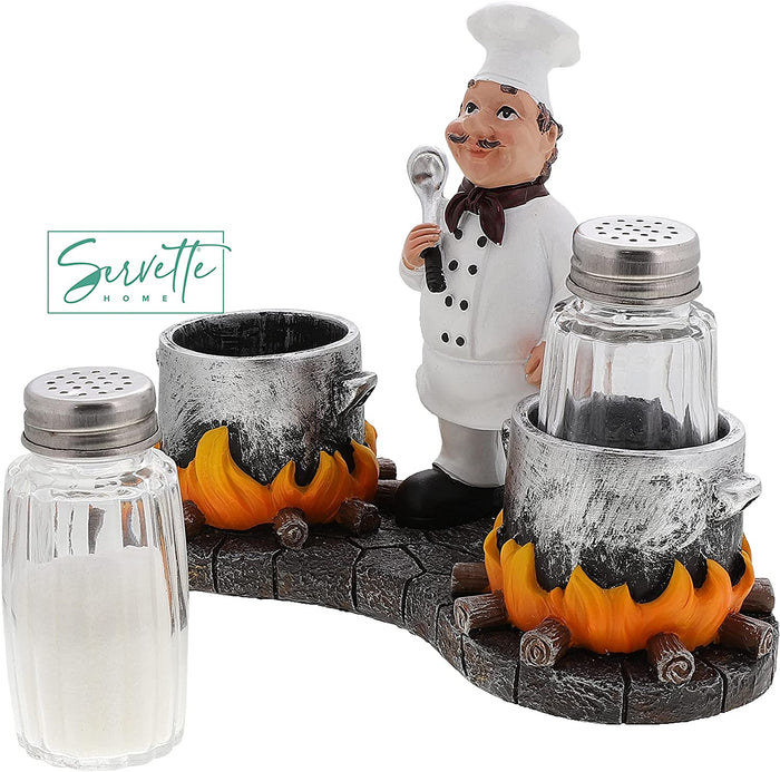 Chef with Pots Salt & Pepper Shaker
