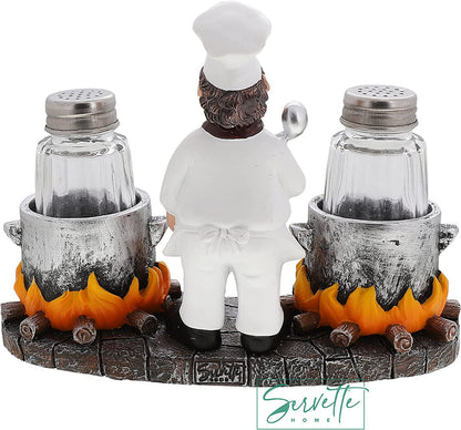 Chef with Pots Salt & Pepper Shaker