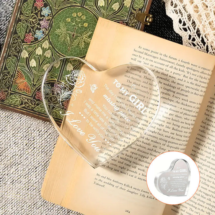 Clear Heart Shaped Acrylic Ornament