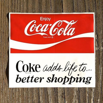 COCA COLA Window Decal Sticker 1960s