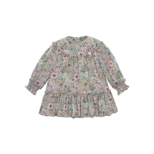 Cottage Kaki Floral Girl Dress