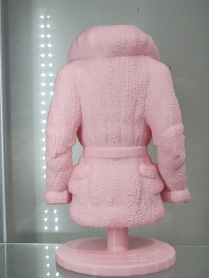 Cozy Pink Coat Makeup Brush Holder - Chic Vanity Organizer - RFE Marketing Ventures
