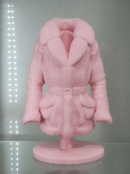 Cozy Pink Coat Makeup Brush Holder - Chic Vanity Organizer - RFE Marketing Ventures
