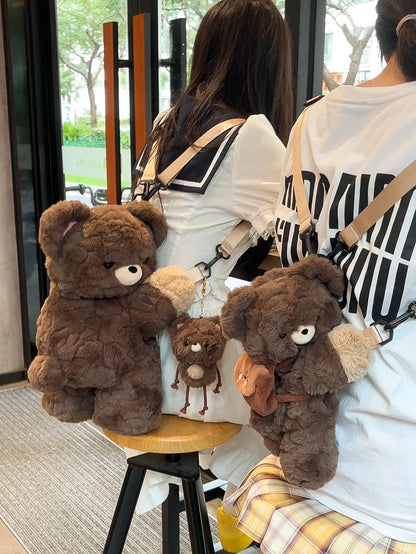 Cute Bear Lying Plush Backpack