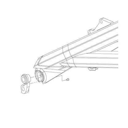 Hanger #208 attaches to the frame's rear dropout from the outside using one  M3x10 screw.