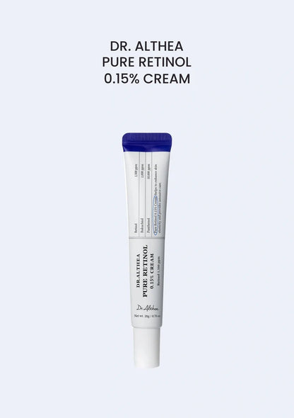 Dr. Althea Pure Retinol 0.15% Cream 20g — authentic white tube with navy seal