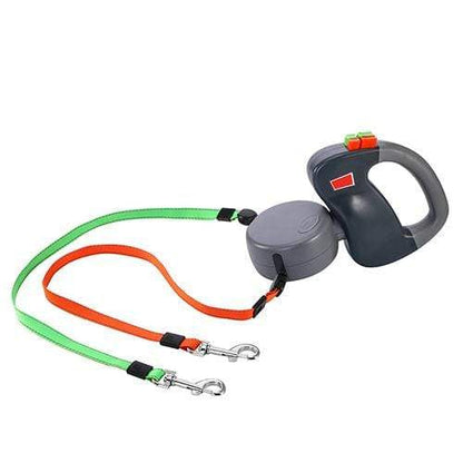 Gadget Gerbil Gray Dual Retractable Dog Leash