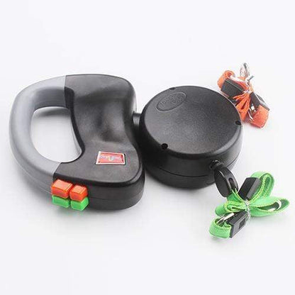 Gadget Gerbil Black Dual Retractable Dog Leash