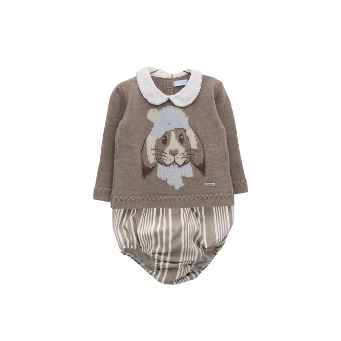 Ebbo Bunny Boy Half-Knitted 2-piece set