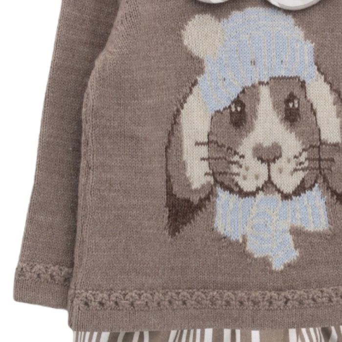 Ebbo Bunny Boy Half-Knitted 2-piece set