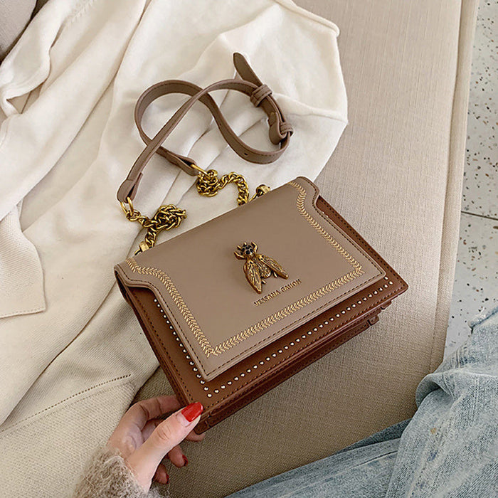 Elegant Bee Patch Crossbody Bag for Women