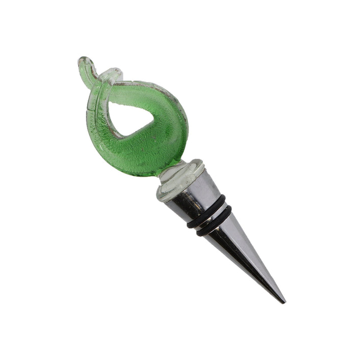 Elegant Green Glass Topped Bottle Stopper