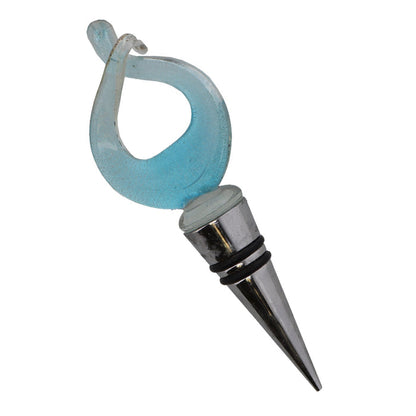 Elegant Turquoise Glass Topped Bottle Stopper