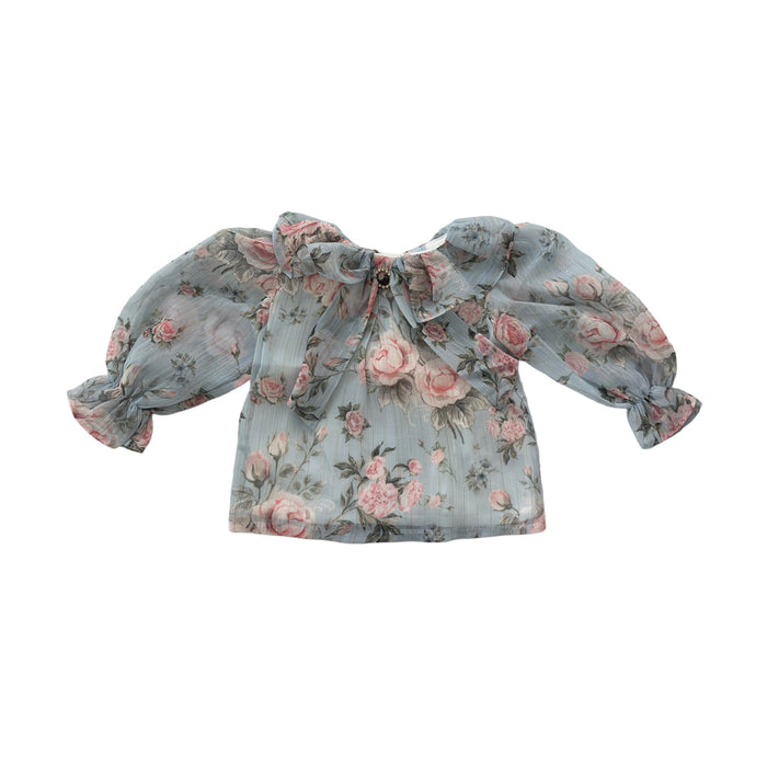 Eloise Light Blue Floral Blouse