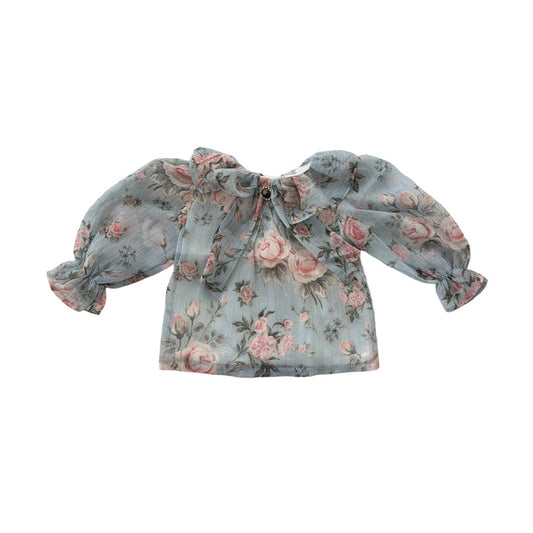 Eloise Light Blue Floral Blouse