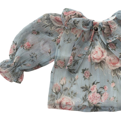 Eloise Light Blue Floral Blouse