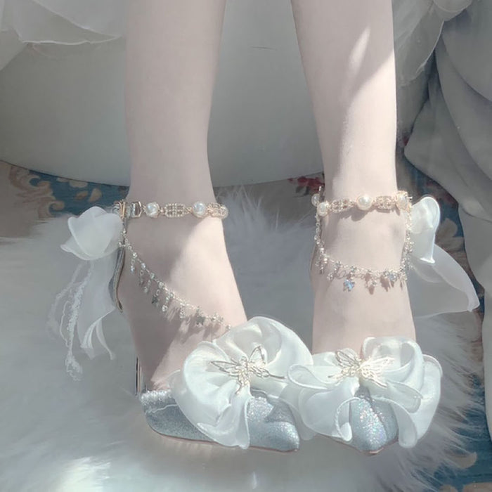 Fairy Butterfly Floral Decoration High Heels