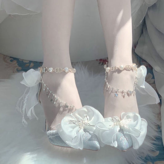 Fairy Butterfly Floral Decoration High Heels