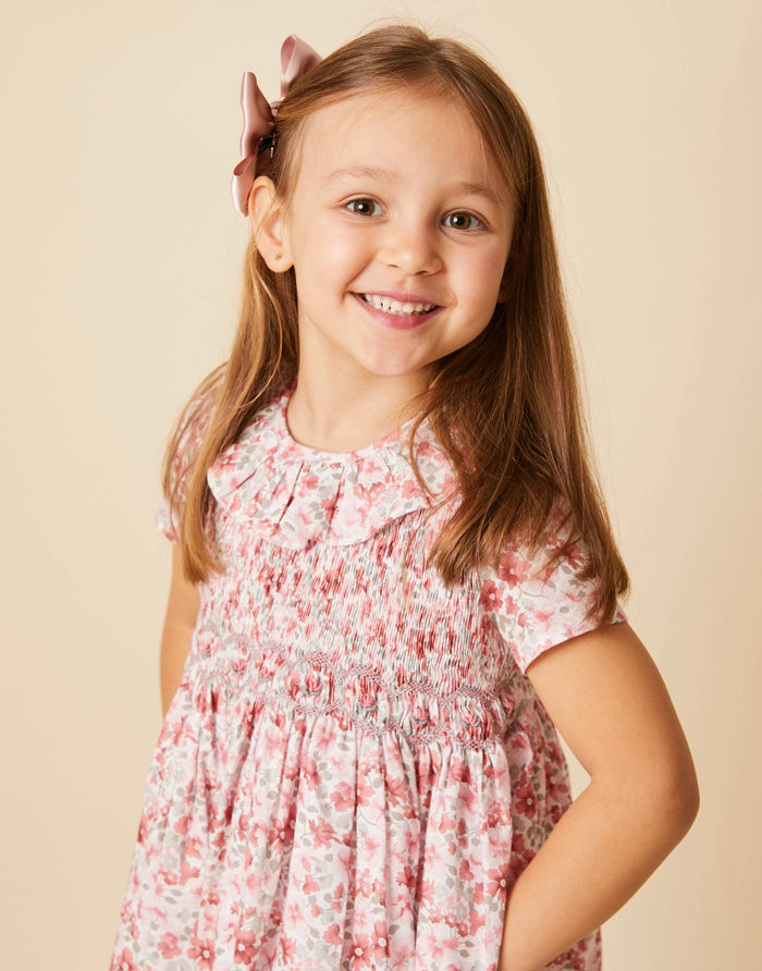 Felicia Handsmocked Floral Dress