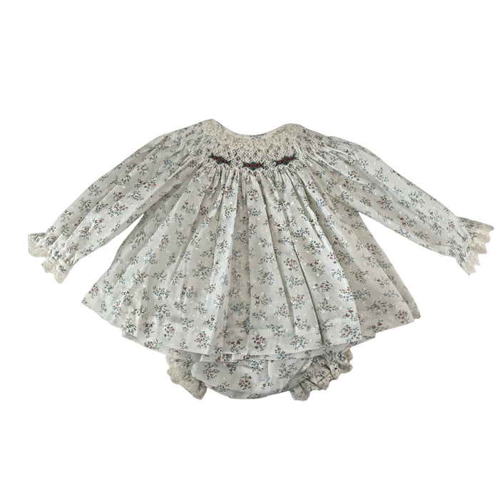 Gabrielle Handsmocked Swiss Dot Floral Set