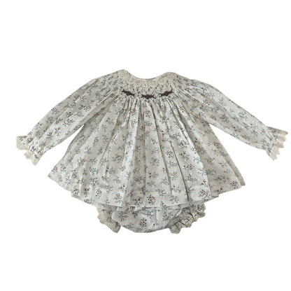 Gabrielle Handsmocked Swiss Dot Floral Set