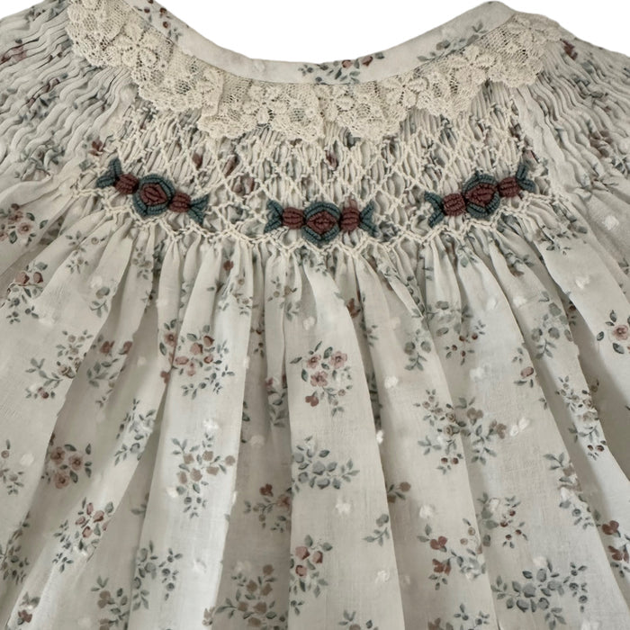 Gabrielle Handsmocked Swiss Dot Floral Set