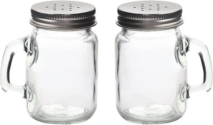 Glass Mason Jar Salt & Pepper Shakers