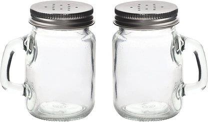 Glass Mason Jar Salt & Pepper Shakers