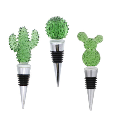 Glass Wine Stoppers Cactus Mix