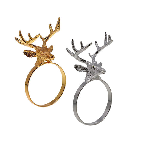 reindeer gold and silver napkin rings