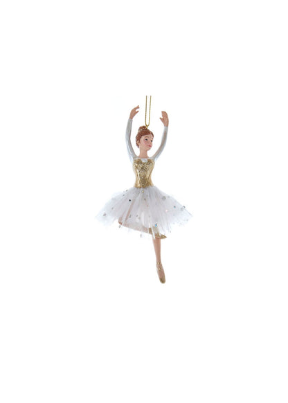 Golden Elegance Ballerina Ornament (6.5")