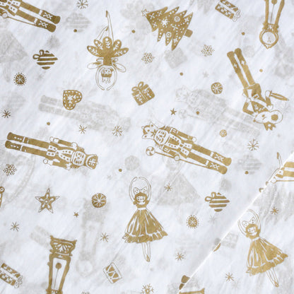 Golden Nutcrackers and Ballet Dancers Tissue Paper