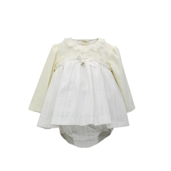 Gregoria 2-Piece Velvet Ivory/Cream set
