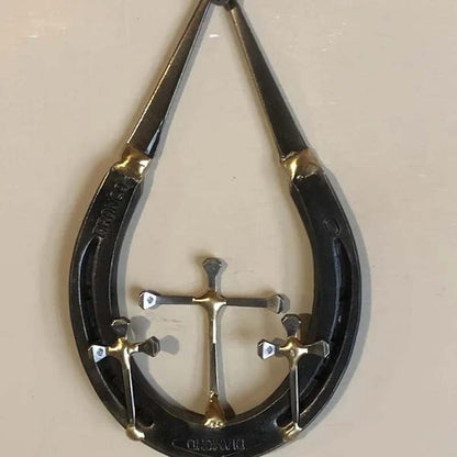 Horseshoe Nail Cross Wall Decoration