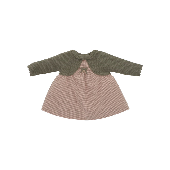 Hudson Army Green Half-Knitted Girl Dress