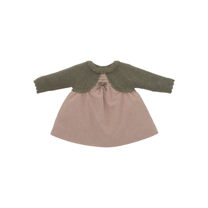 Hudson Army Green Half-Knitted Girl Dress