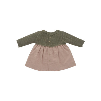 Hudson Army Green Half-Knitted Girl Dress