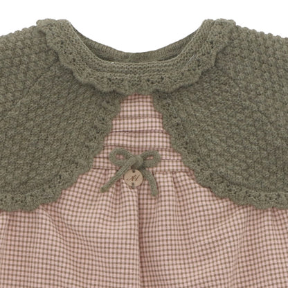 Hudson Army Green Half-Knitted Girl Dress