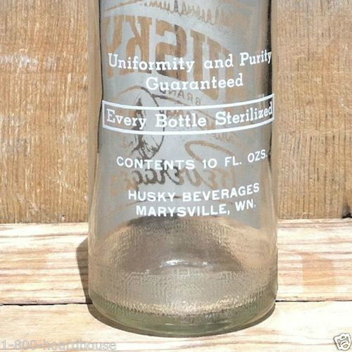 HUSKY Soda Beverage Bottle 1940s-50s