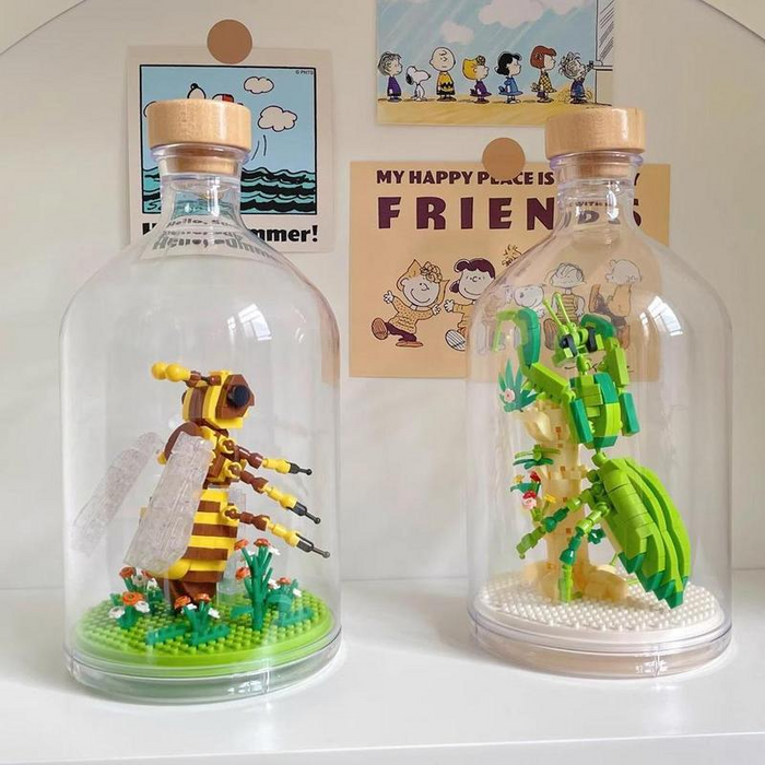Insect Collection Building Blocks with Glass Display Bottle