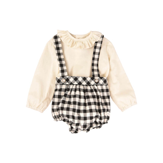 Ivan Gingham Black and Ivory 2-piece set