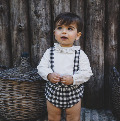 Ivan Gingham Black and Ivory 2-piece set