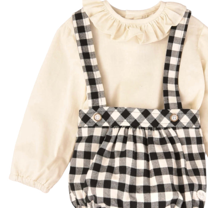 Ivan Gingham Black and Ivory 2-piece set