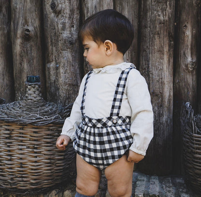 Ivan Gingham Black and Ivory 2-piece set
