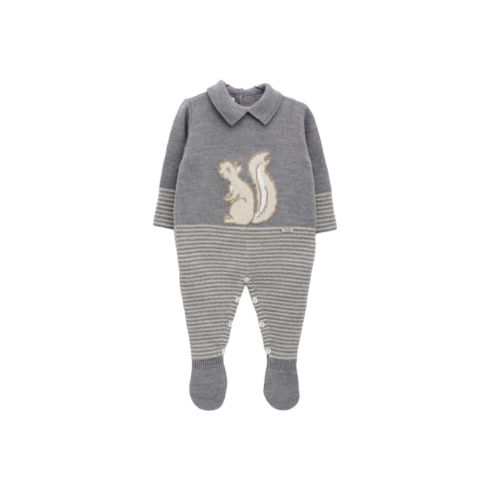 Jamie Squirrel Knitted Babygrow
