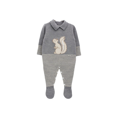 Jamie Squirrel Knitted Babygrow