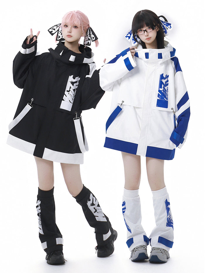 Jirai Kei Techwear Straps Design Thin Jacket Leg Warmers Shorts Hairclips